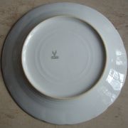 Set of 5 antique Limoges porcelain plates L.J.V with fruit decoration