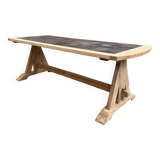 1960s oak and slate table