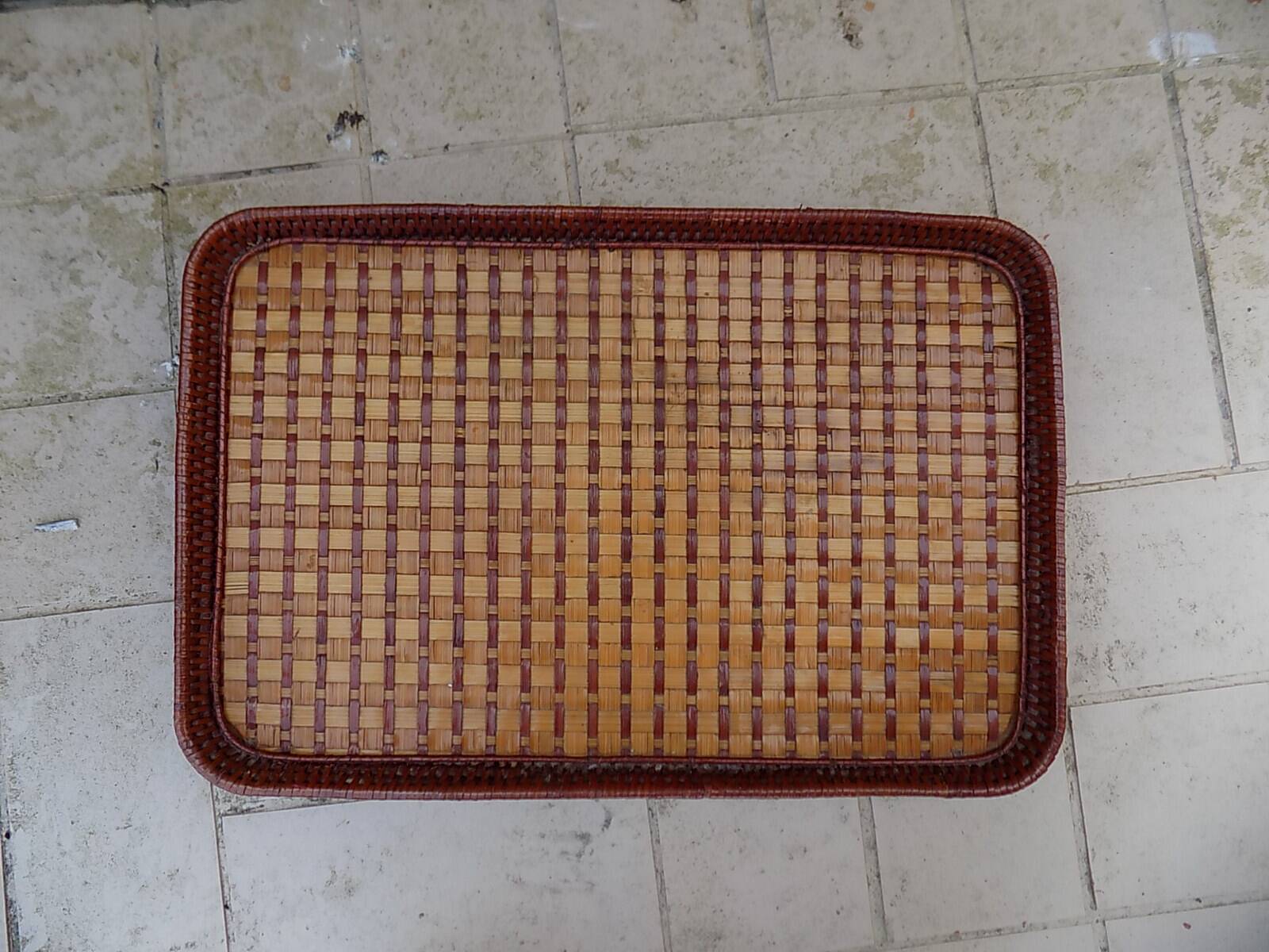 Woven rattan tray