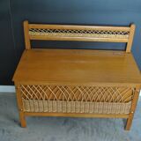 1960 vintage rattan bench box