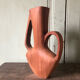 Vase in carved teak wood, 60s
