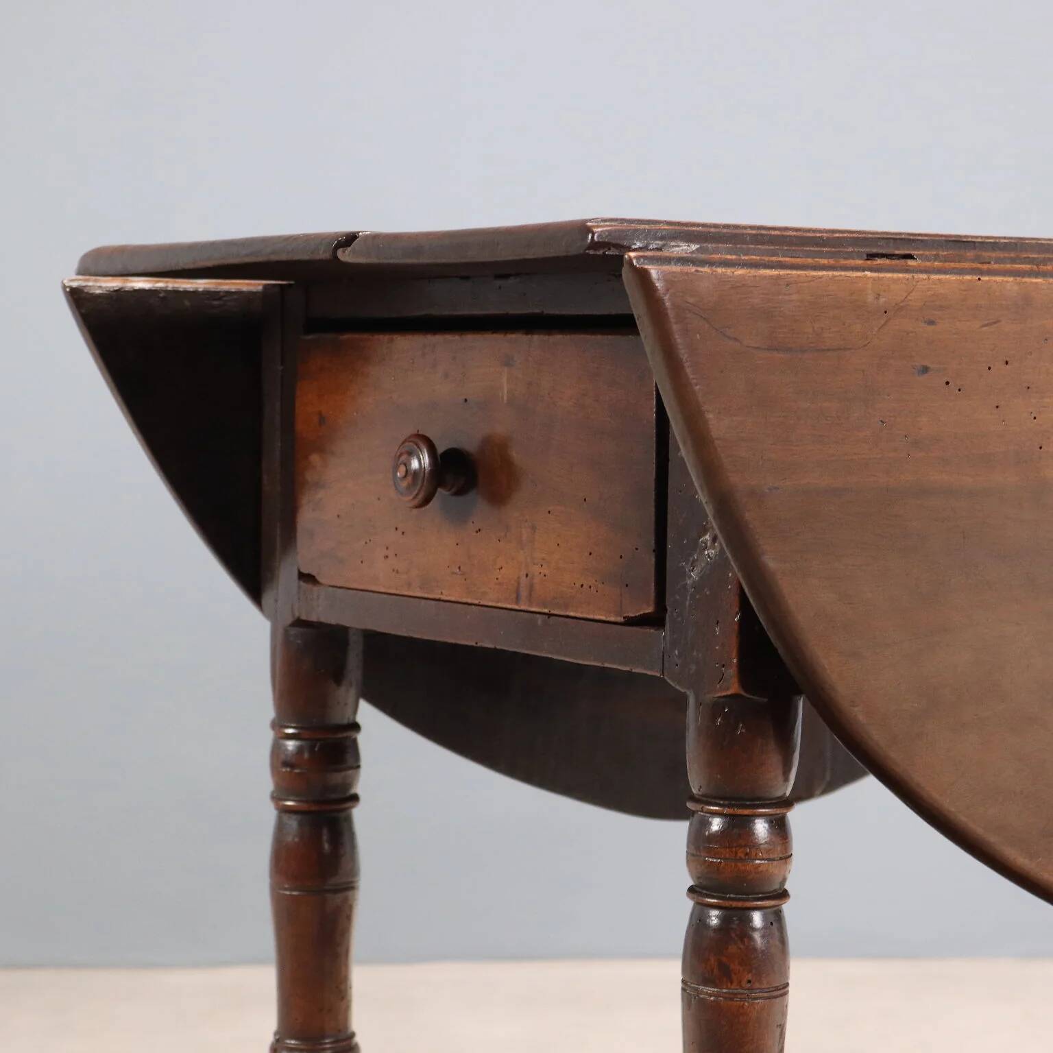 Antique walnut and poplar table, Italy, 18th century.