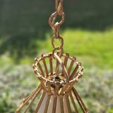 70s wicker chandelier pendant light