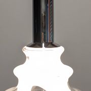 Suspension en verre Murano marbré blanc, Italie vers 1970