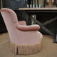 Former Napoleon lll toad chair in pink fabric on wheels