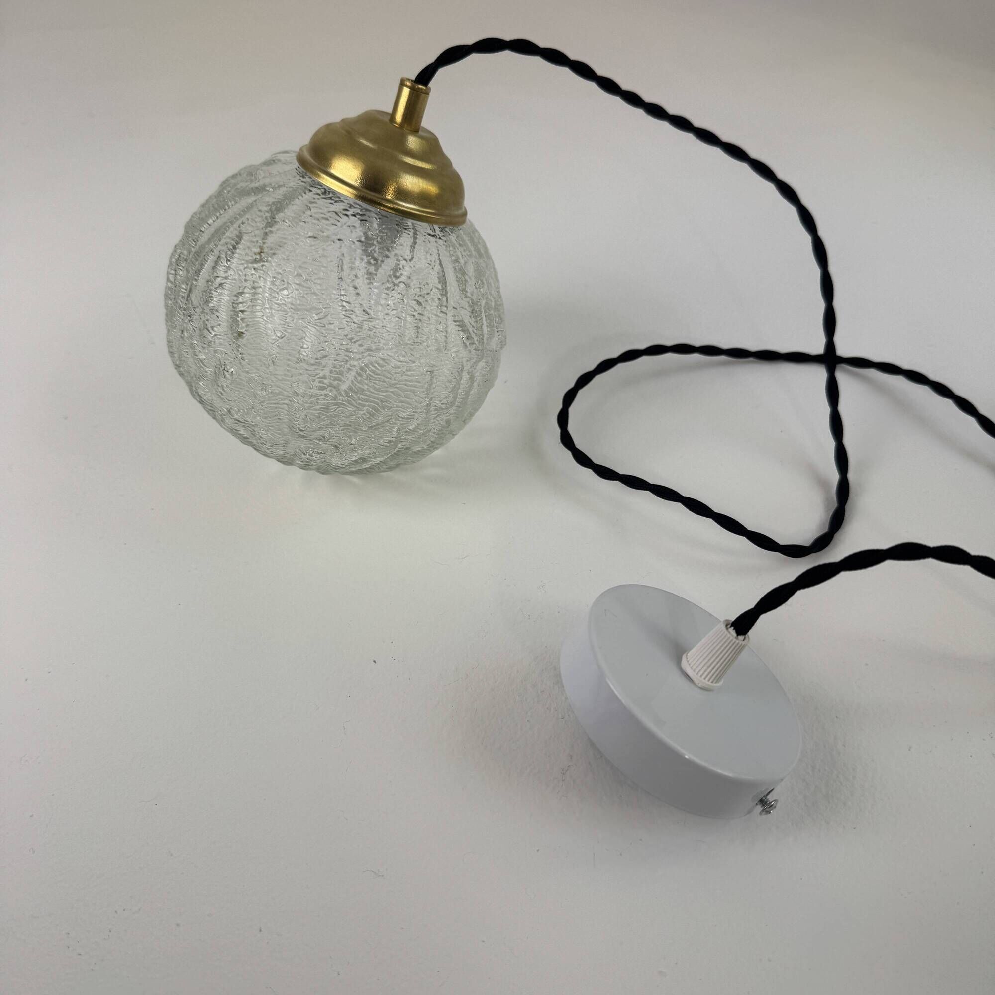 Lot of 3 vintage round glass pendants