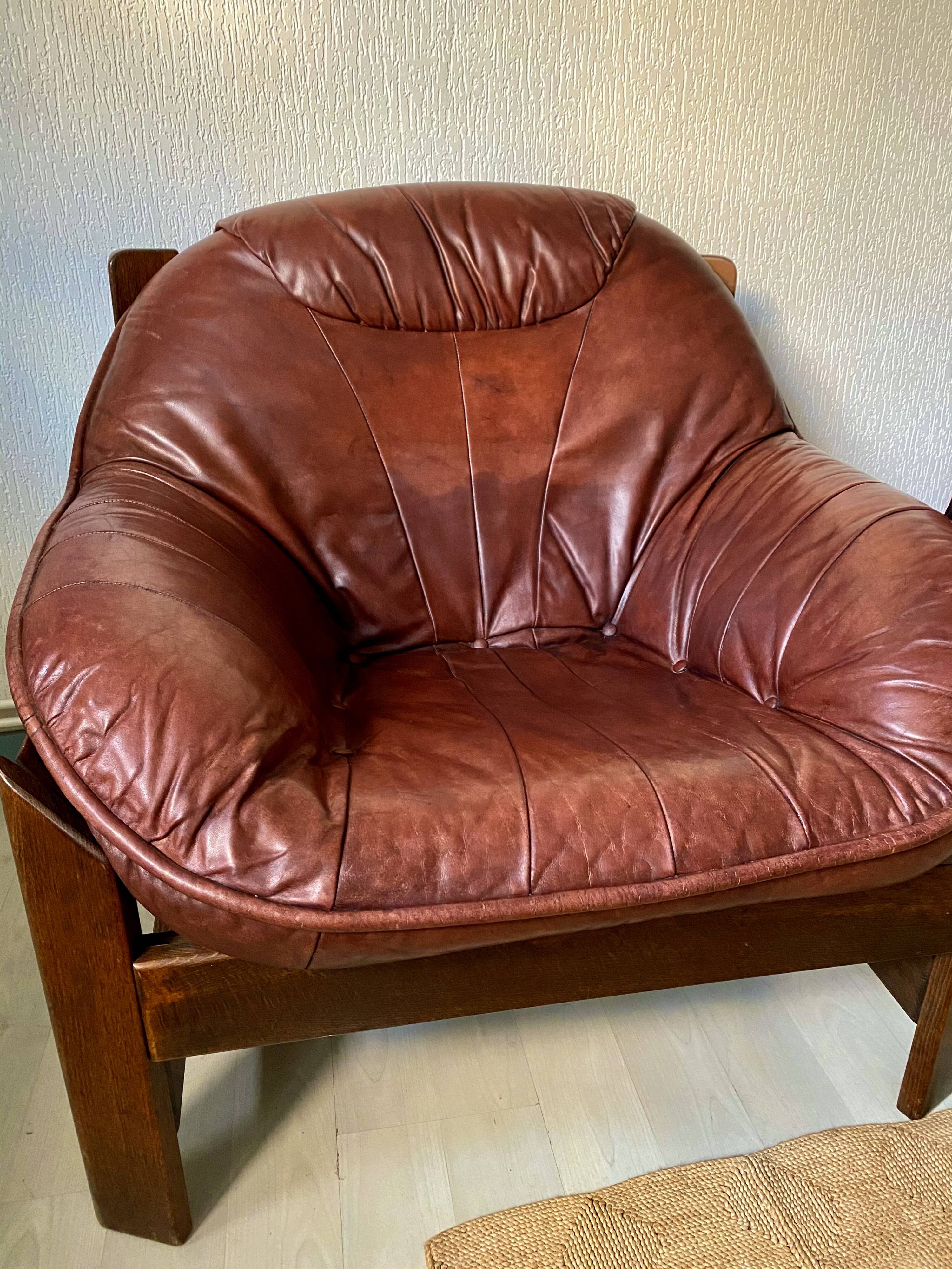 80's leather armchair