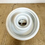 Vintage White Porcelain Wall Light with Milk Glass, 1960s