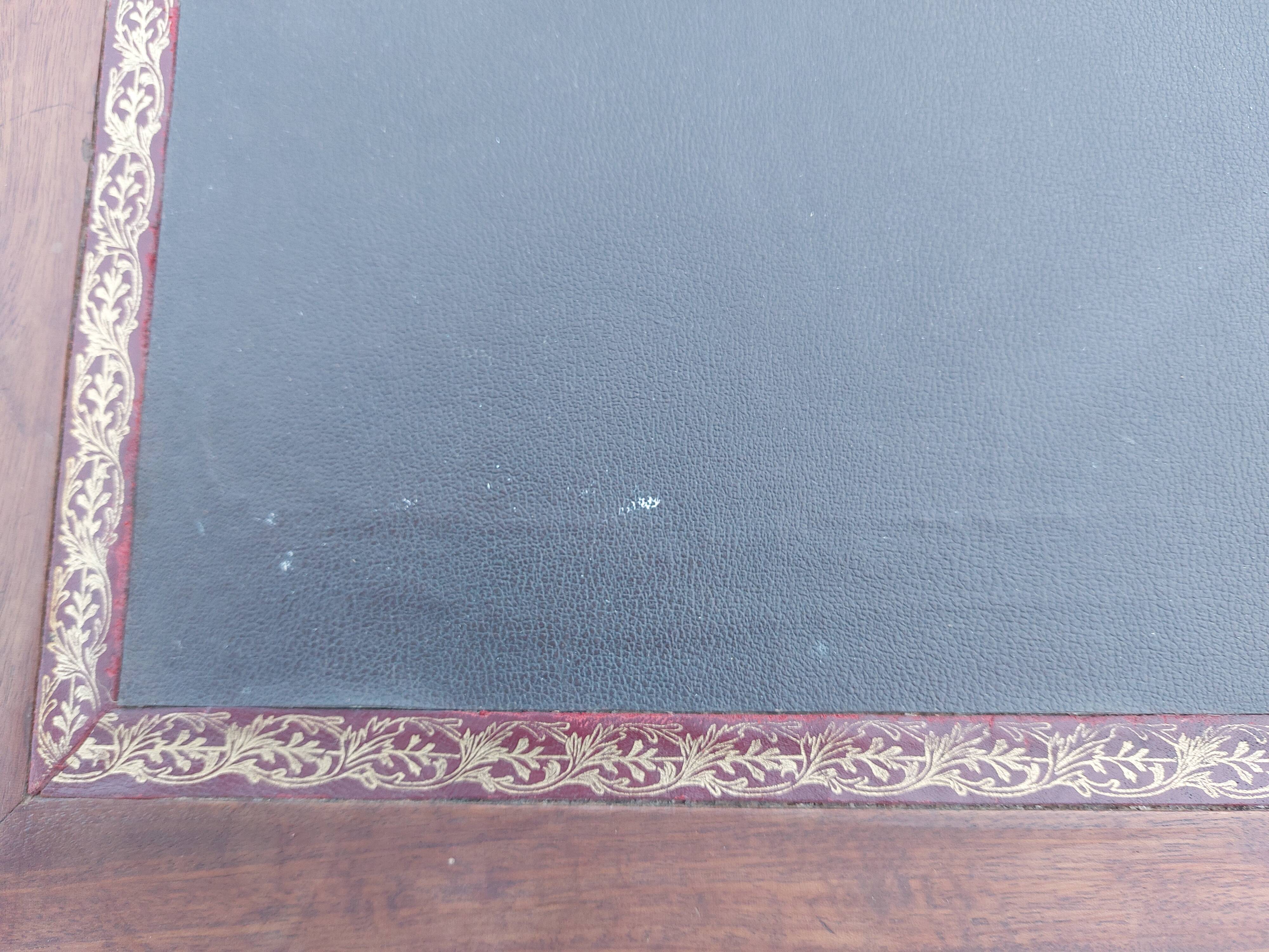 desk, leather top