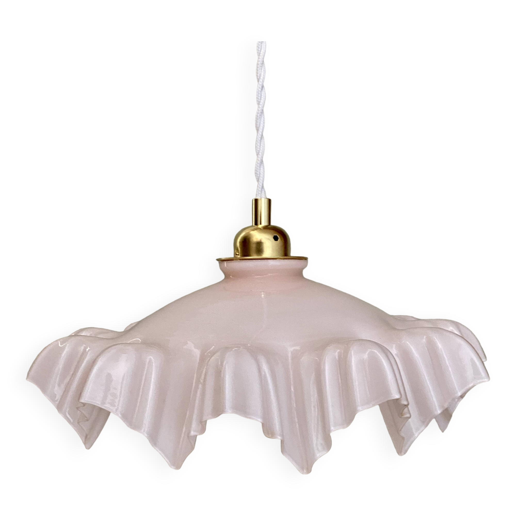 Vintage pink opaline lampshade pendant light