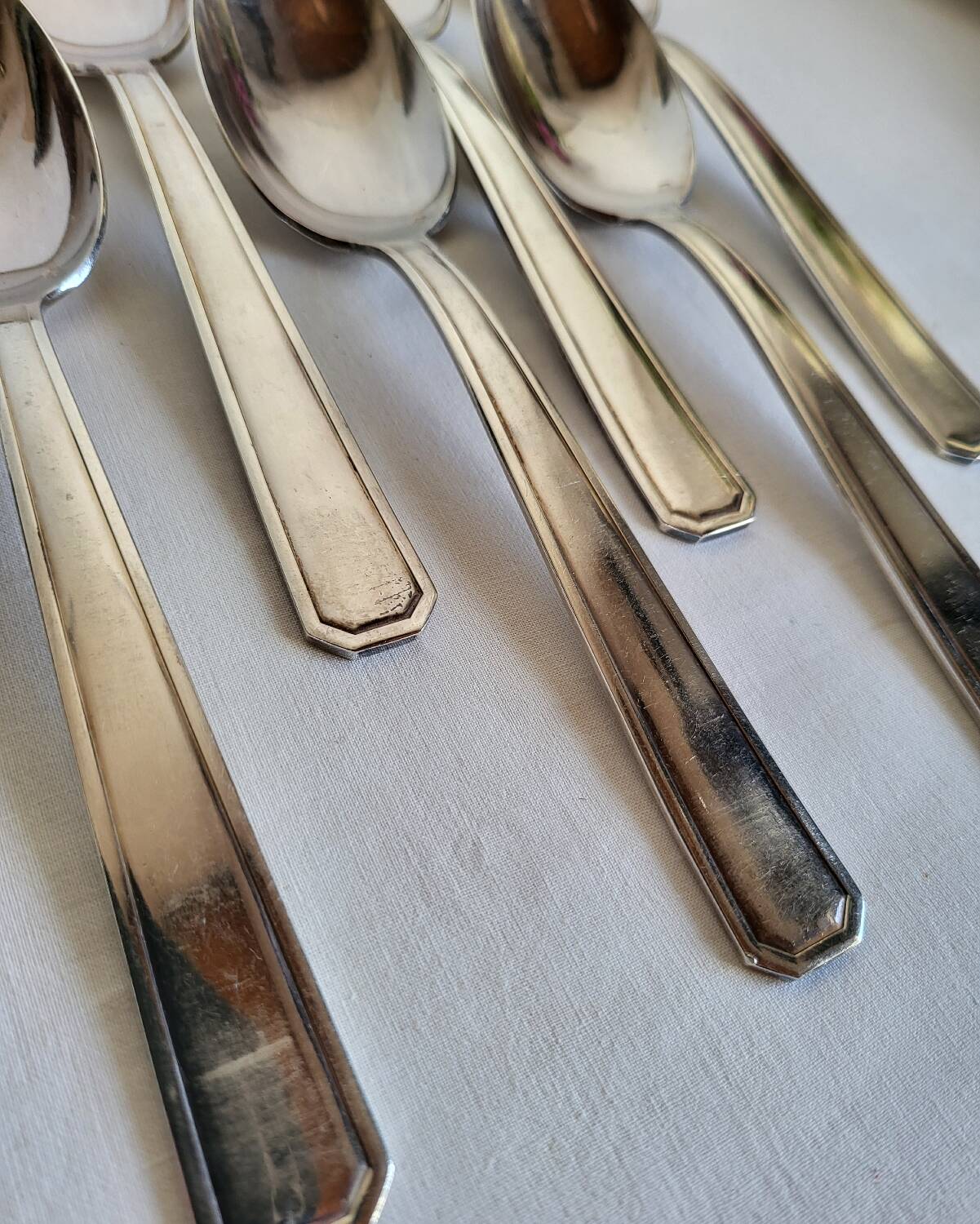 6 Silver-Plated Metal Table Spoons by DAM