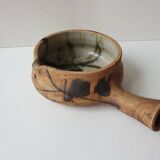 Ceramic fondue pot signed La colombe (Vallauris) 1970s