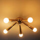 Italian Brass Star Burst Flush Mount in the manner of Arredoluce