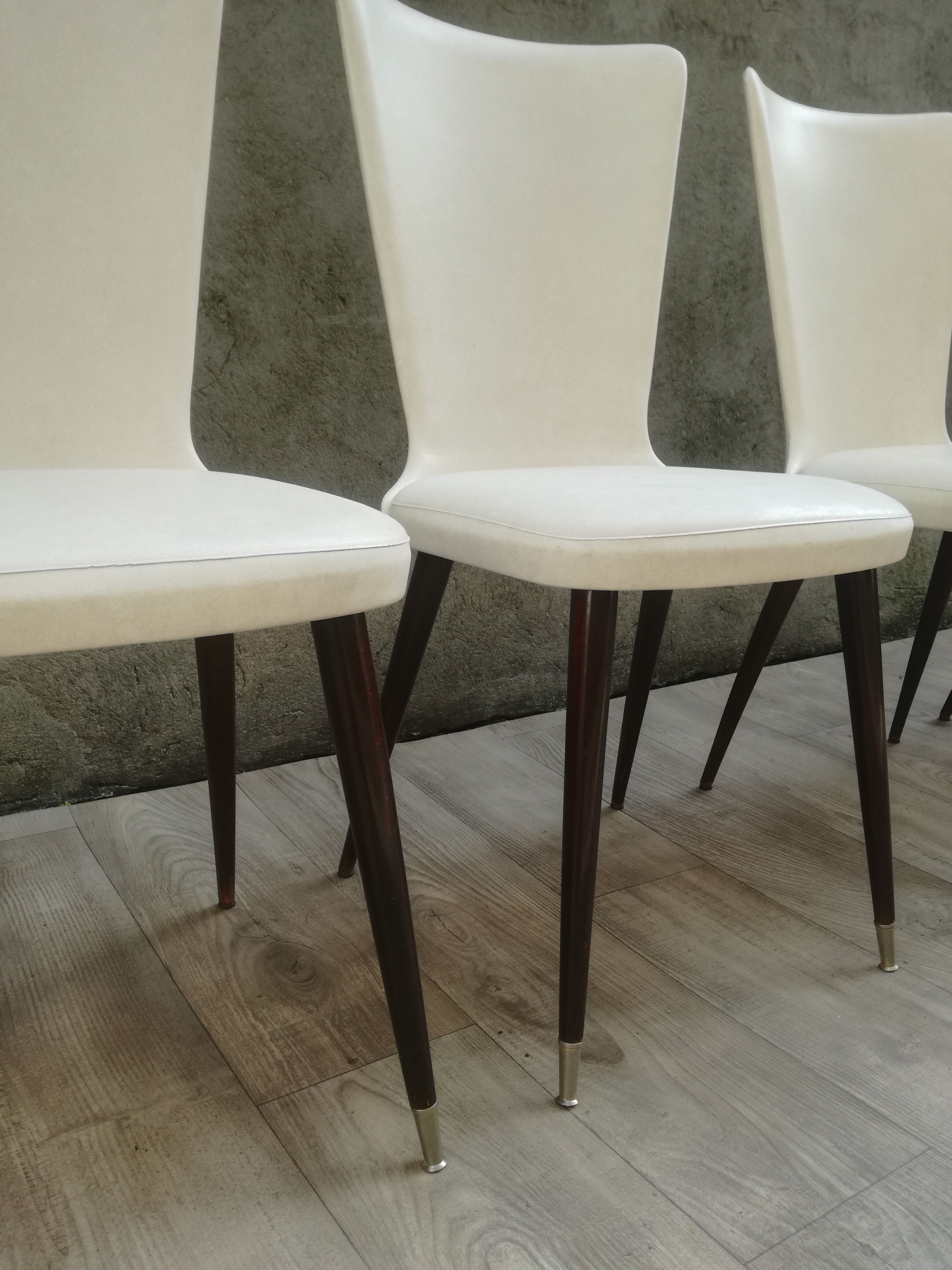 Lot de 6 chaises vintages pieds compas