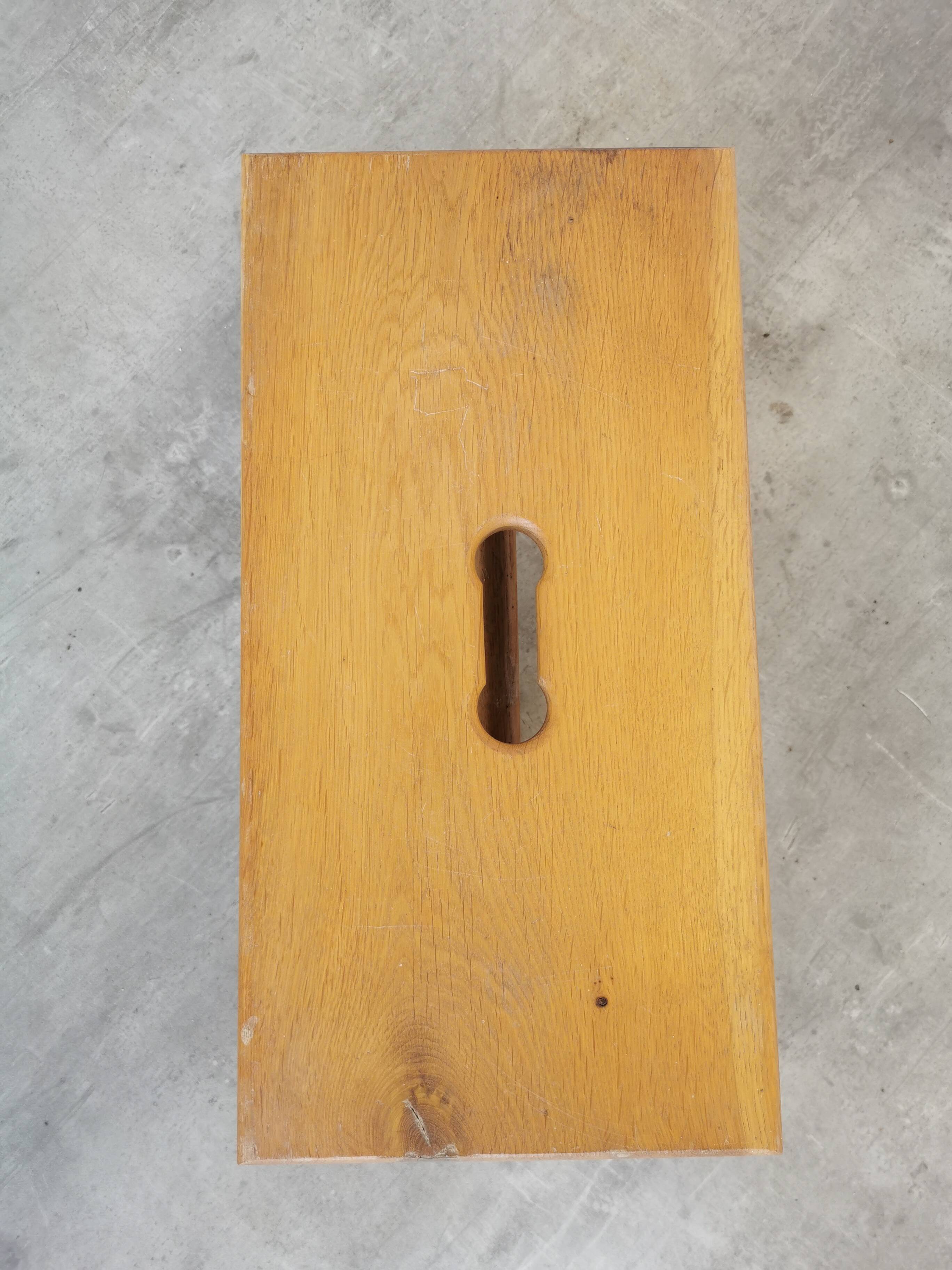 Vintage Wooden Footstool: Handcrafted Yugoslavian Pruchka, 1960s