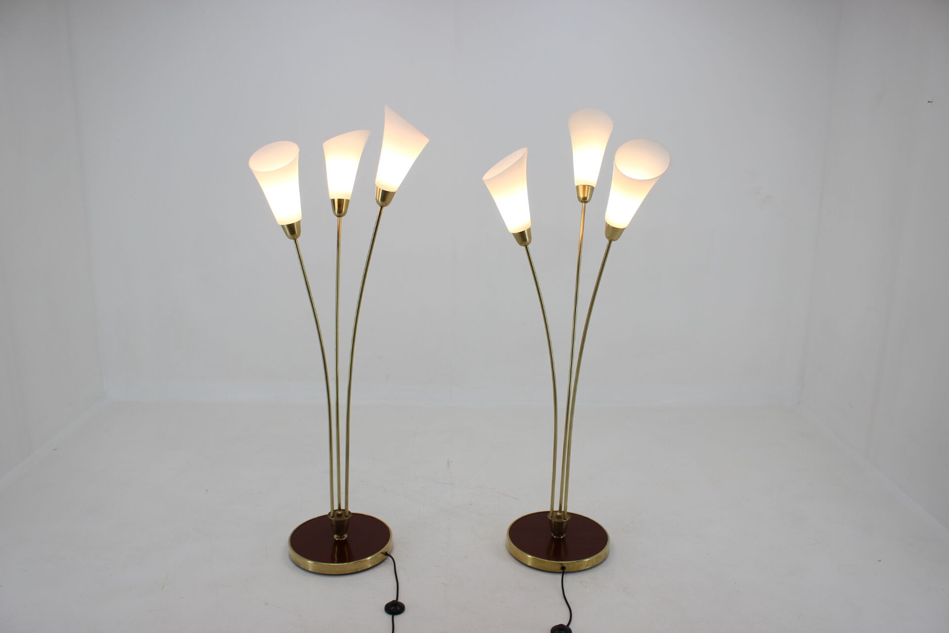 Pair of art deco floor lamps, Czechoslovakia 1940s