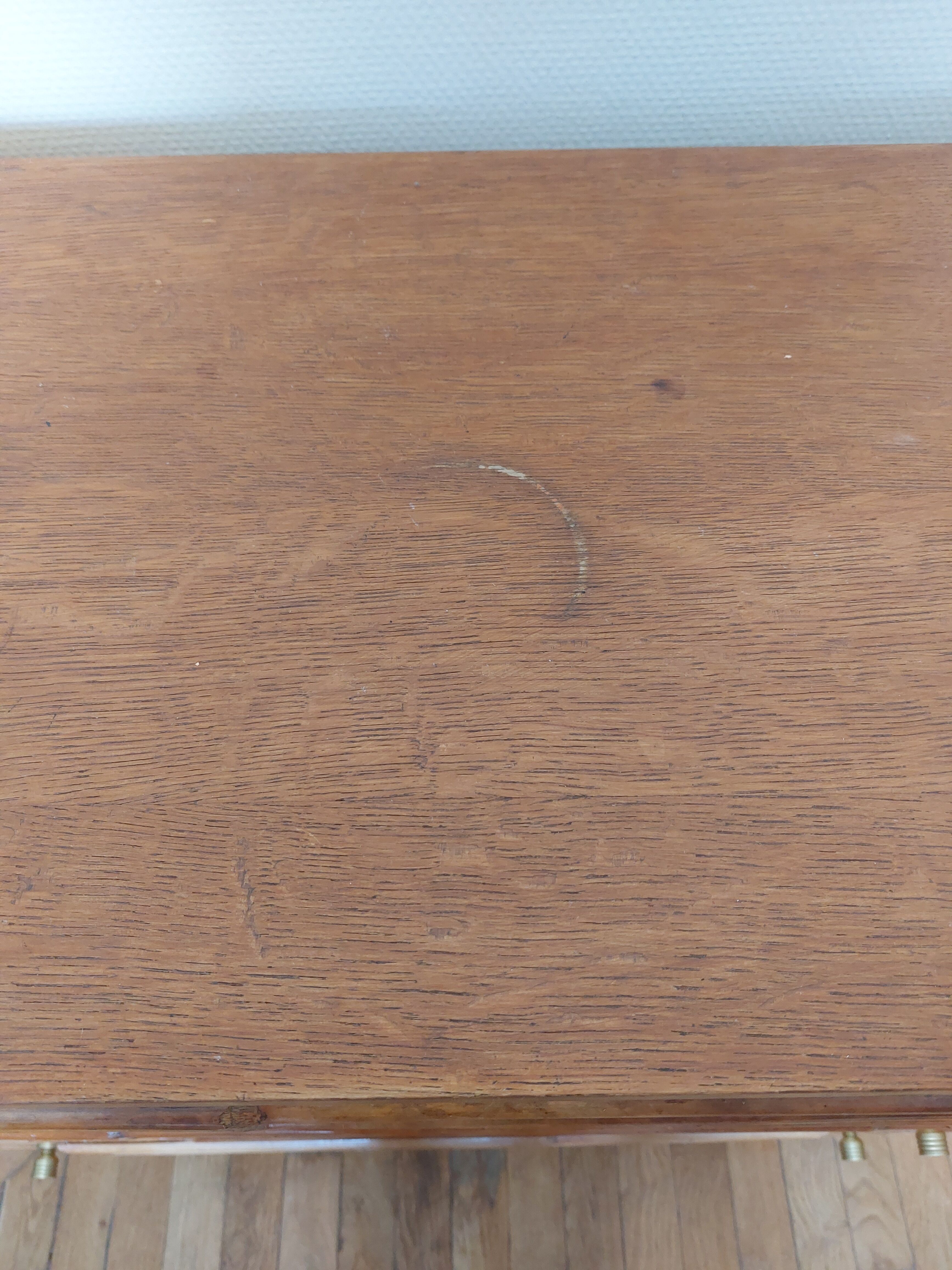 Vintage wood and rattan chest of drawers