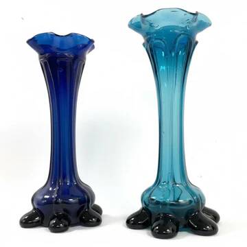 Retro blue vases, Czechoslovakia, 1960s (set of 2)