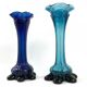 Retro blue vases, Czechoslovakia, 1960s (set of 2)