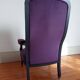 Voltaire armchair from the 19th century, purple velvet