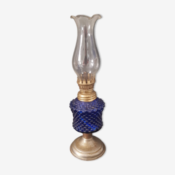 Old oil lamp blue glass