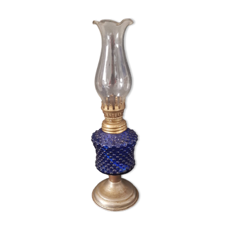 Old oil lamp blue glass