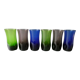 6 blown and pinched glass glasses from the 50s and 60s