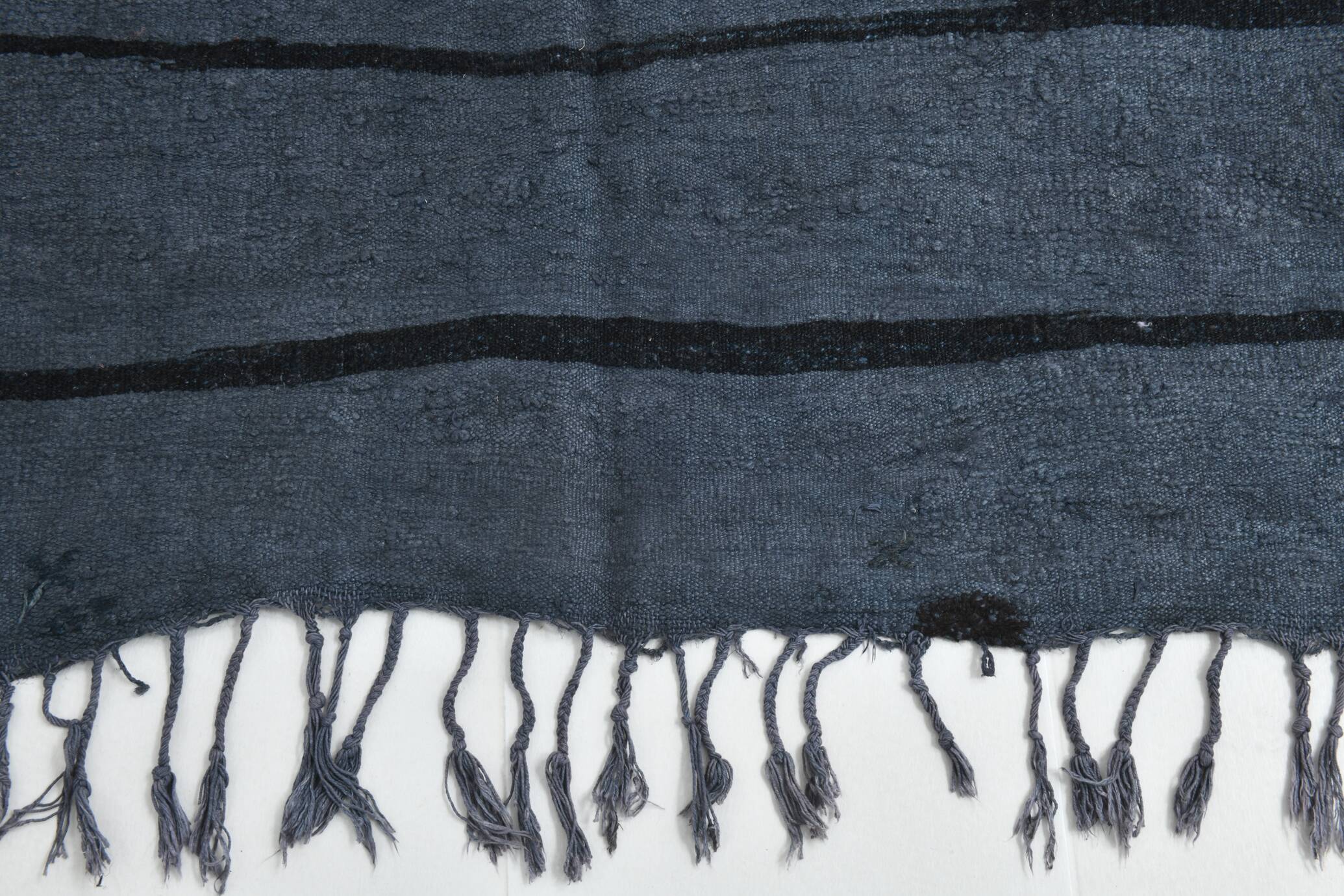 Blue & Black Ethnic Vintage Kilim Rug, 174x204Cm