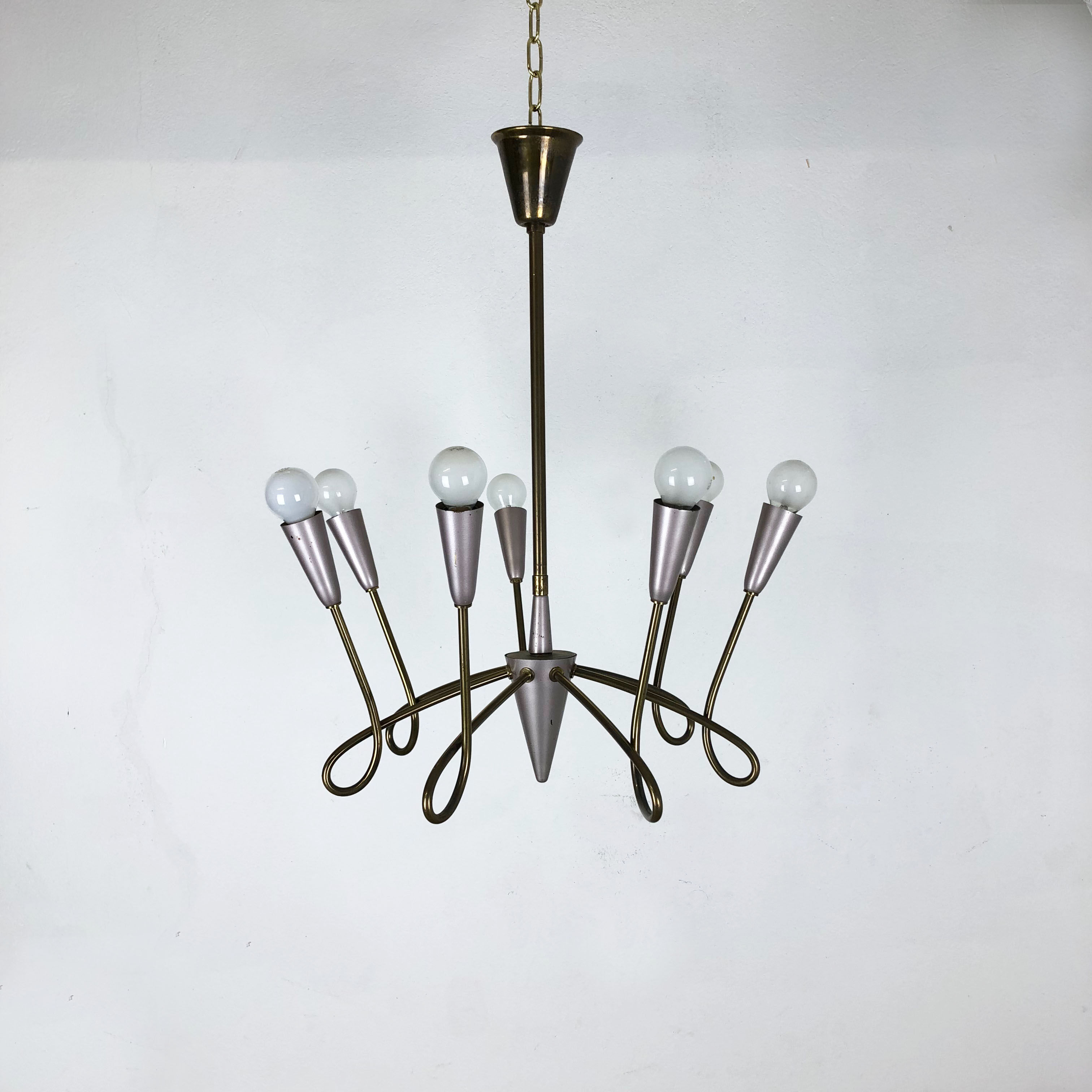 Hanging chandelier, italy 1950