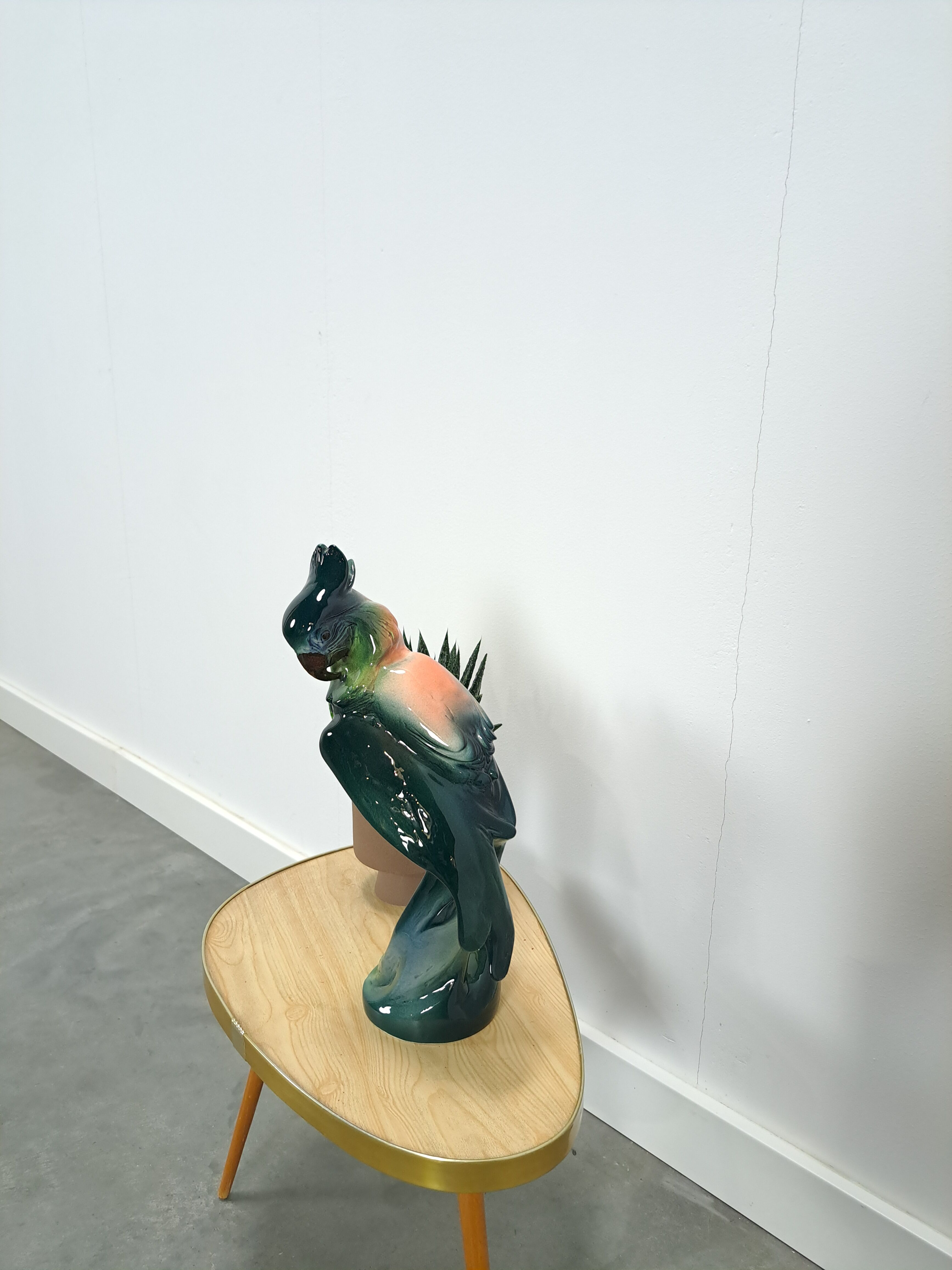 Porcelain statue cockatoo vintage