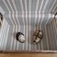 Large-scale marine style decorative wooden trunk with interior upholstery