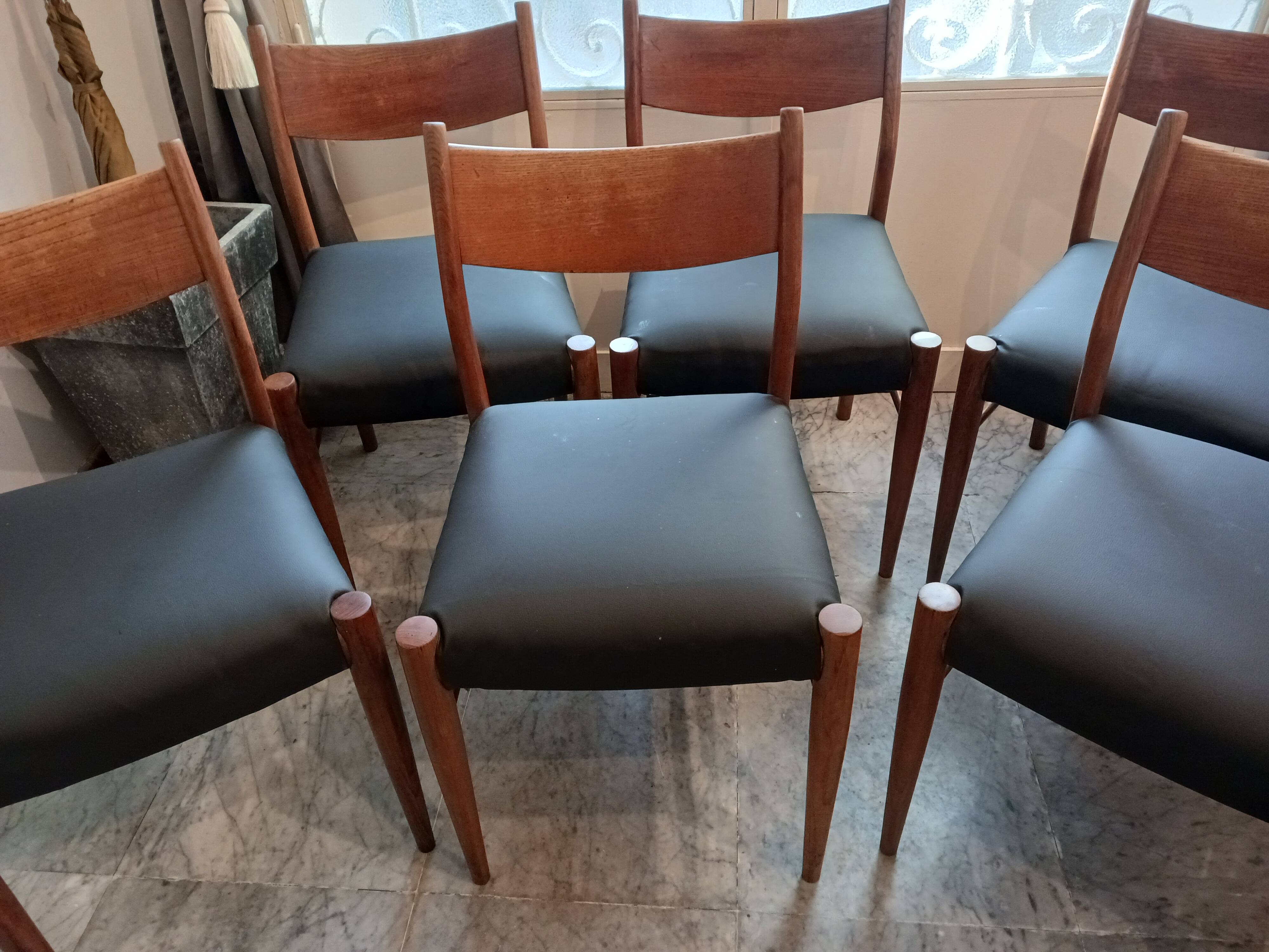 Set of 6 Consorzio Sedie Friuli B series chairs