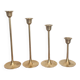 Set of 4 Scandinavian brass candlesticks