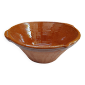 Ancient provençal tian in varnished terracotta - ø 34/35.5 cm