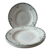 Set of 4 deep plates from Saint Amand with laurel wreath decoration.