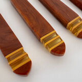 Set of 6 Vintage French Art Deco Design Inox Dinner Knives