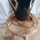 Vintage table lamp in black marble and mother-of-pearl - 70s/80s - Hollywood