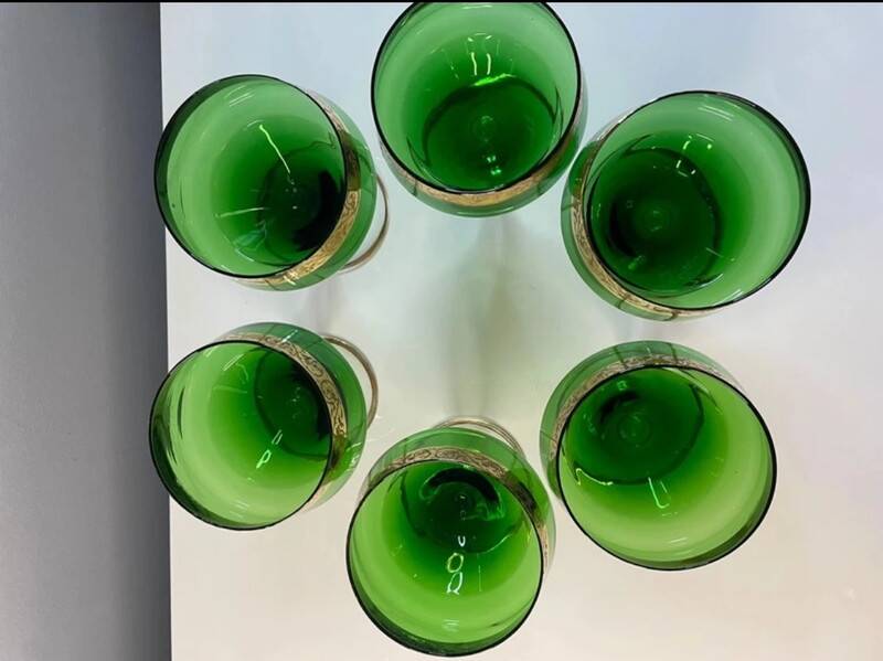 6 vintage Venetian glasses