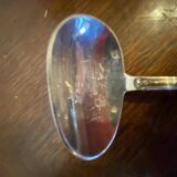 Porridge spoon silver plated goldwork felix freres floral decoration