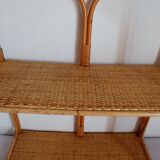 Rattan and bamboo shelf