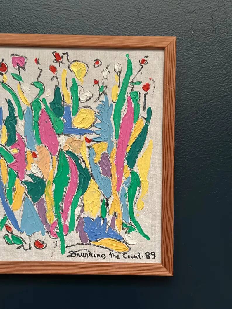 Original Swedish Oil on Canvas – “Brunning the Count ” by Leif Brünning – Dated 1989 – Vintage & Framed