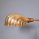 Large Art Deco brass lamp, shell shape, 1930