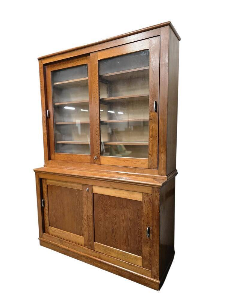 Vintage wooden display cabinet / school cabinet / apothecary cabinet