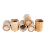 6 Handcrafted stoneware cups. Very good state