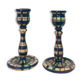 Bougeoirs en bois ancien