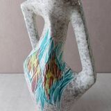 Ancien vase, zoomorphe décor poisson, de A. Borty, de Vallauris