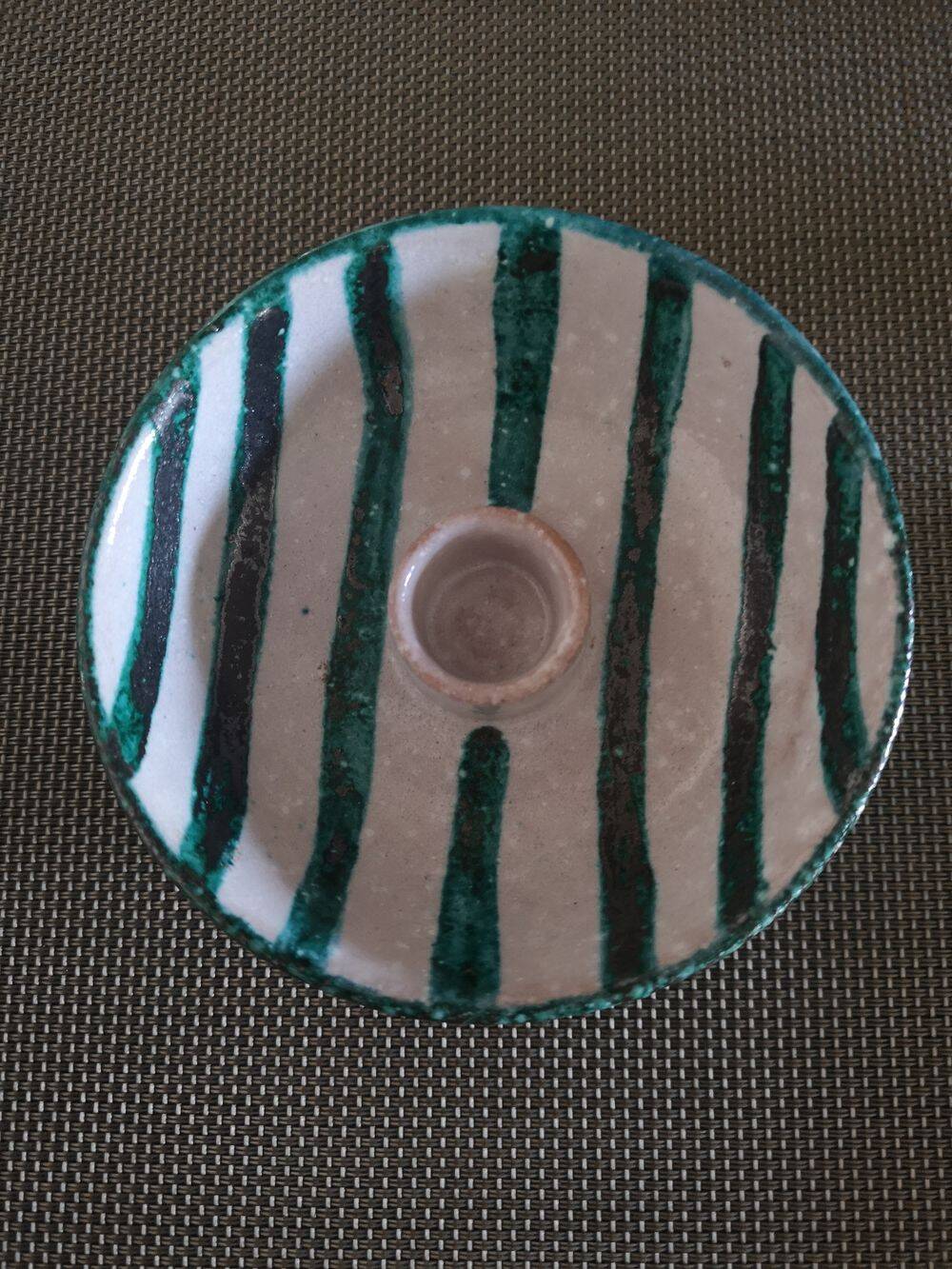 Italian glazed ceramic candle holder Baldelli 1950s 1960s