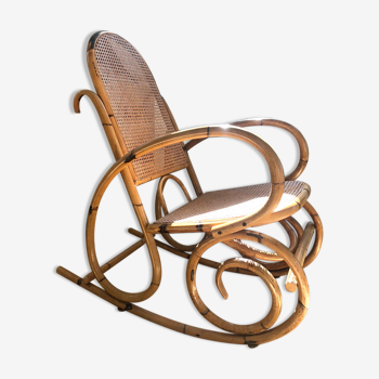 Vintage rocking-chair rattan