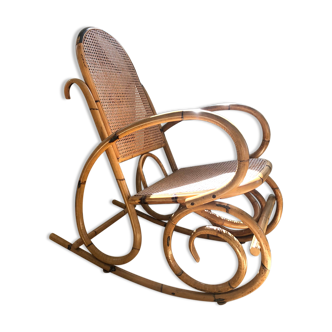 Vintage rocking-chair rattan