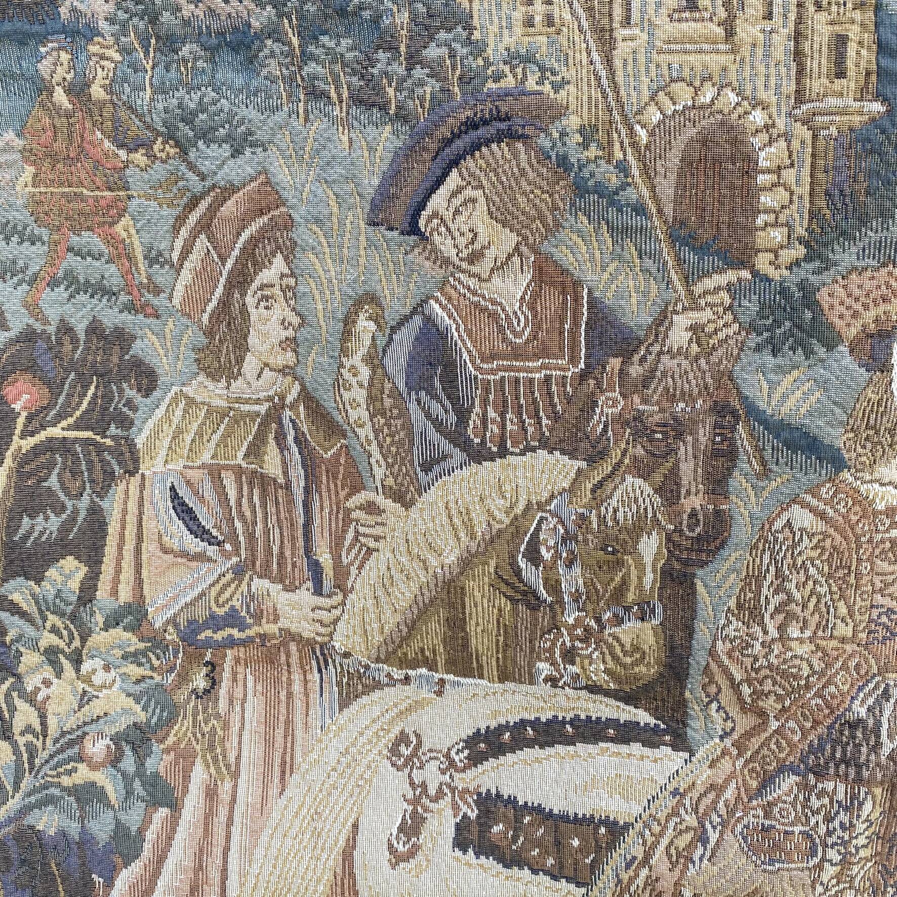 Medieval style wall tapestry 100 × 64 cm